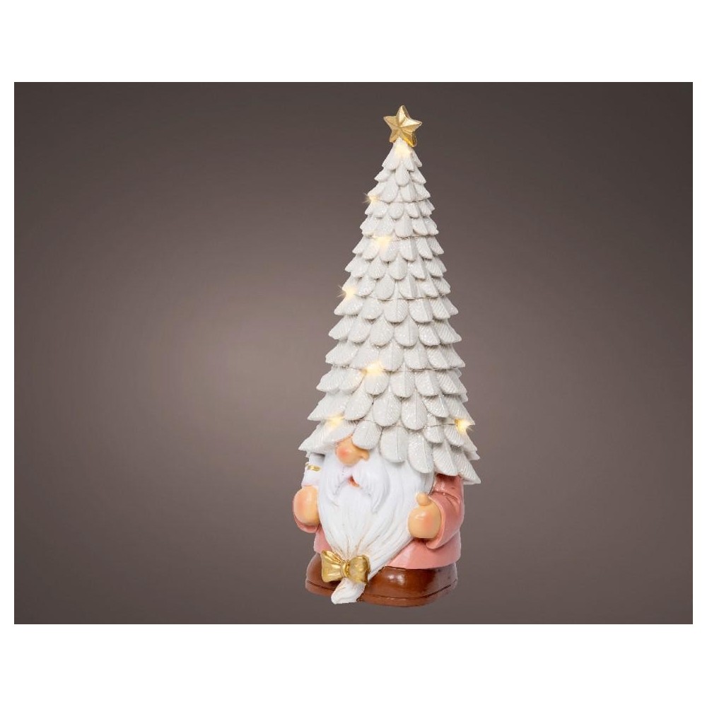 GNOMO LED RESINA TESTA ALBERO H.29CM.